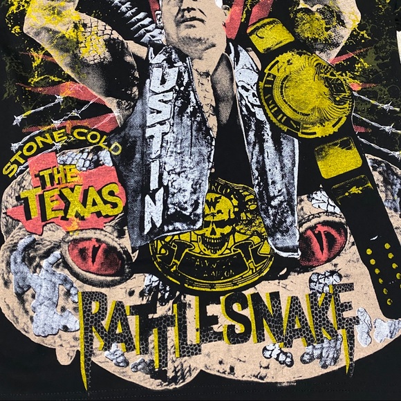 Backstock Co Stone Cold Steve Austin Texas Rattlesnake T-shirt WWF AOP New - Picture 2 of 13